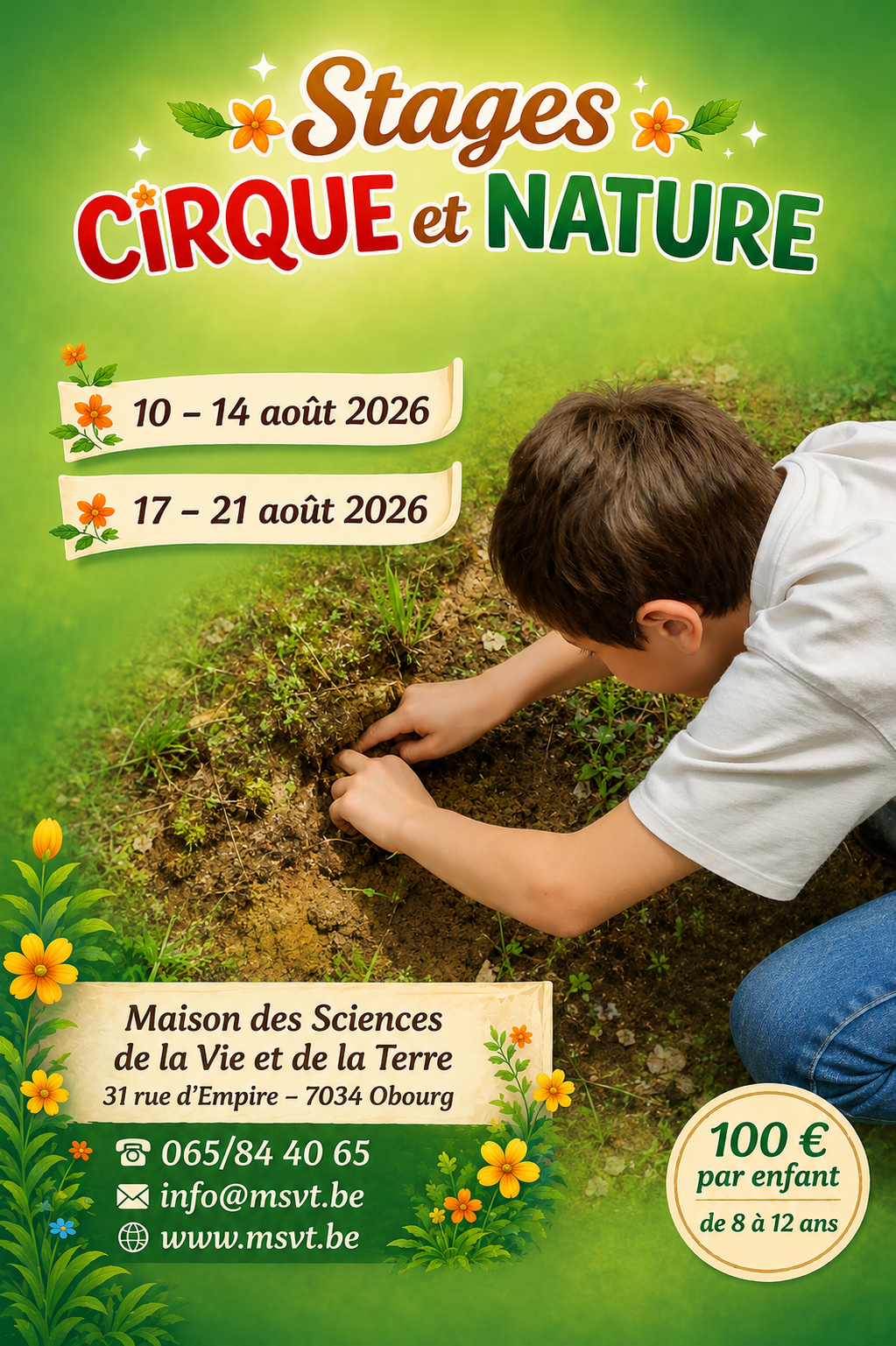 Stage cirque et nature Mons 
